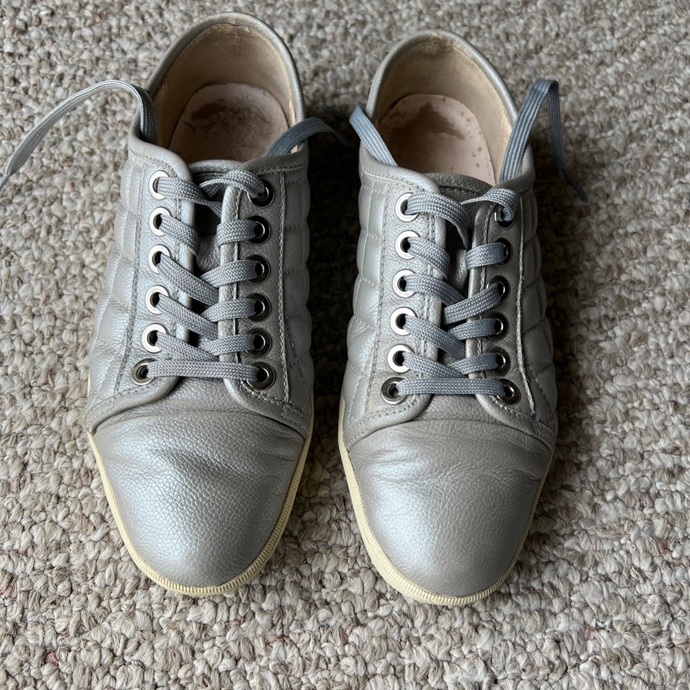 Carlo Pazolini Silver Quilted Sneakers